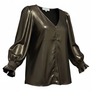 Tuckernuck Metallic Black Blouse
